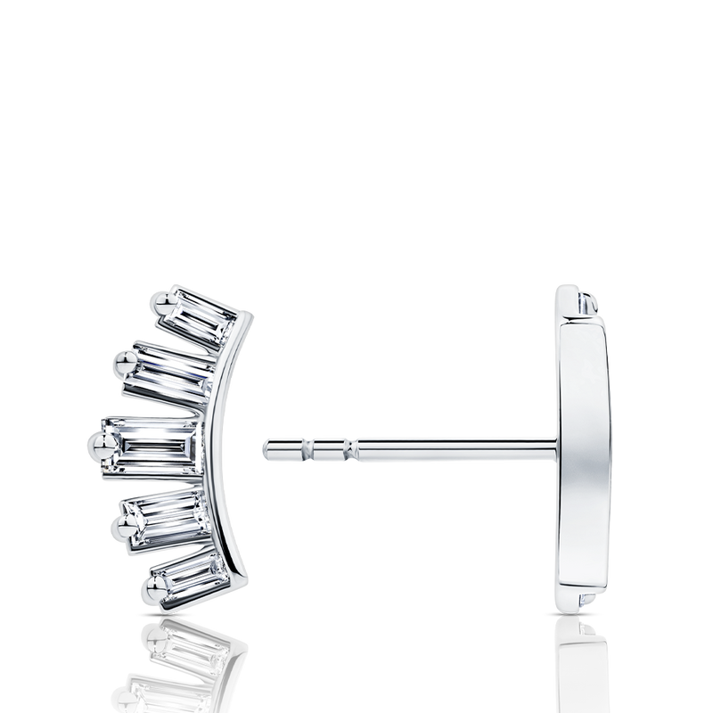 0.33 Carat Diamond Baguette Earrings in 18ct White Gold