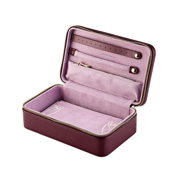 WOLF X LIBERTY Ianthe Medium Jewellery Zip Case Burgundy