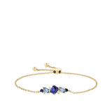 Elysian Tanzanite Topaz Sapphire and Diamond Cluster Bracelet in 18ct Yellow Gold