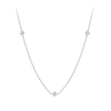 0.25 Carat Diamond Station Bezel Set Necklace in Platinum