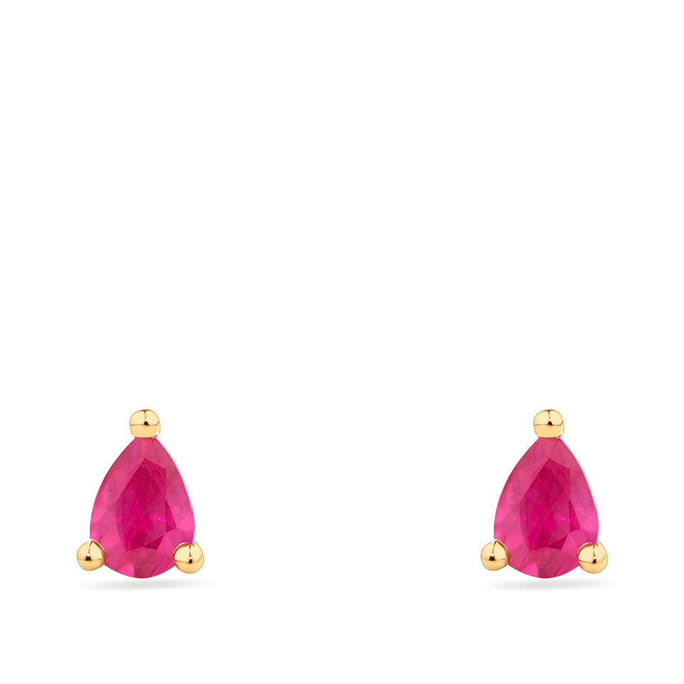 Ruby Stud Earrings in 18ct Yellow Gold