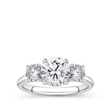 2.18 Carat Round Brilliant Cut Trilogy Engagement Ring in 18ct White Gold