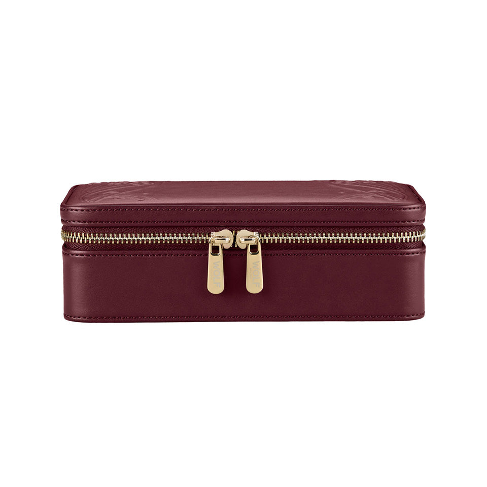WOLF X LIBERTY Ianthe Medium Jewellery Zip Case Burgundy
