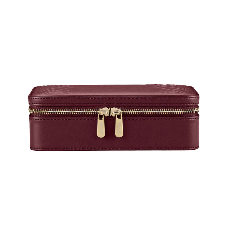 WOLF X LIBERTY Ianthe Medium Jewellery Zip Case Burgundy