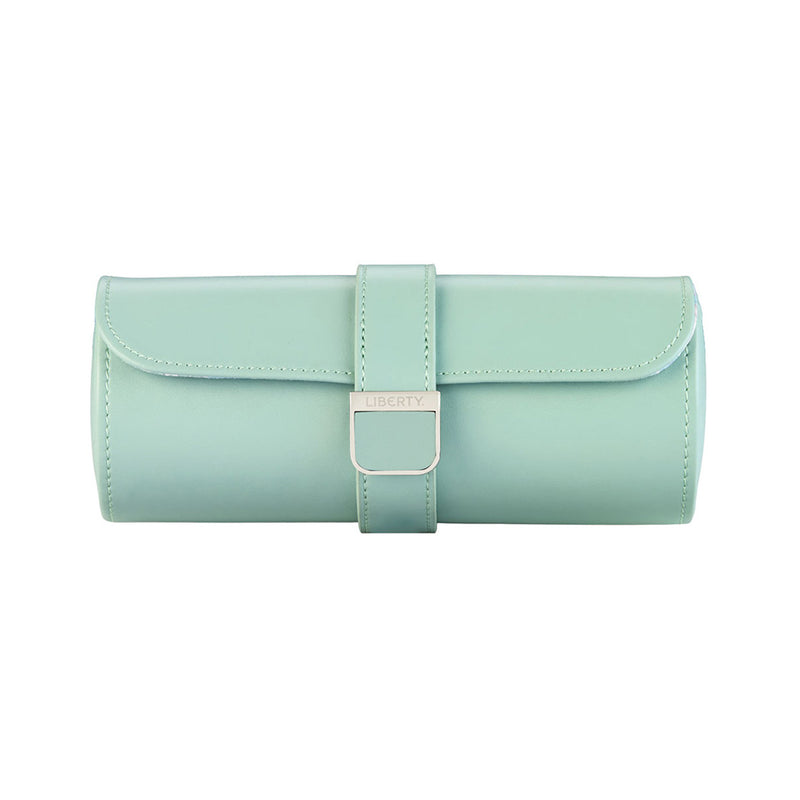 WOLF X LIBERTY Julia Interior Print Triple Watch Roll Sage Green