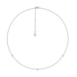 0.25 Carat Diamond Station Bezel Set Necklace in Platinum