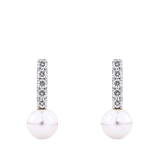 Akoya Pearl and Diamond Stud Earrings in 14ct Yellow Gold