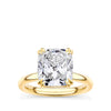 5.30 Carat Cushion Cut Solitaire Engagement Ring in 18ct Yellow Gold