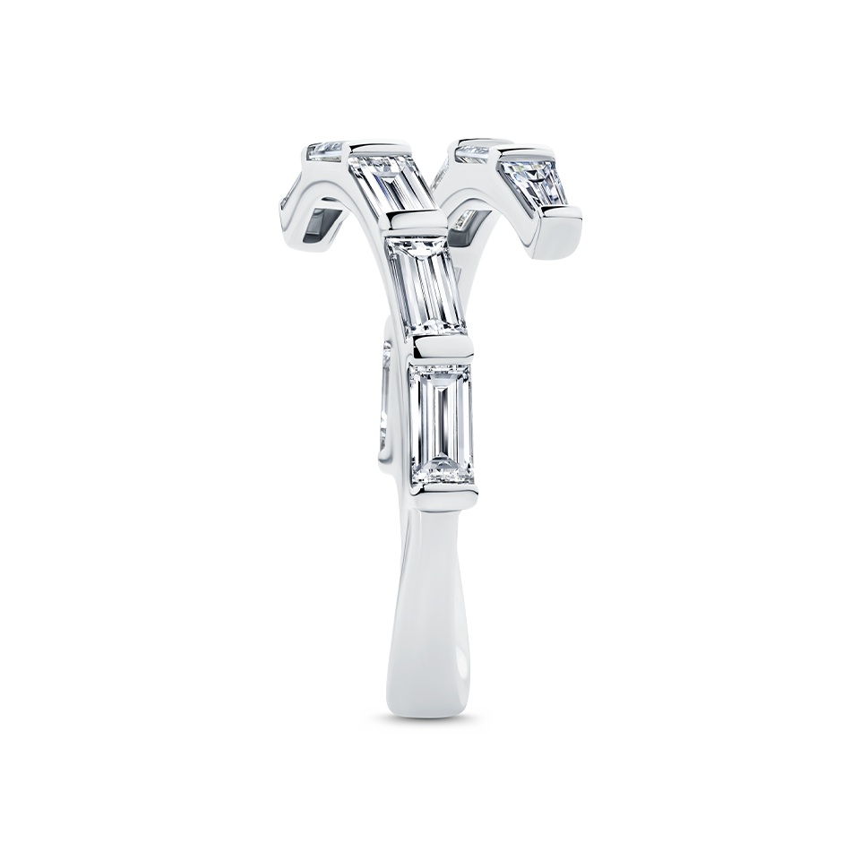 1.00 Carat Diamond Baguette Wrap Ring in 18ct White Gold