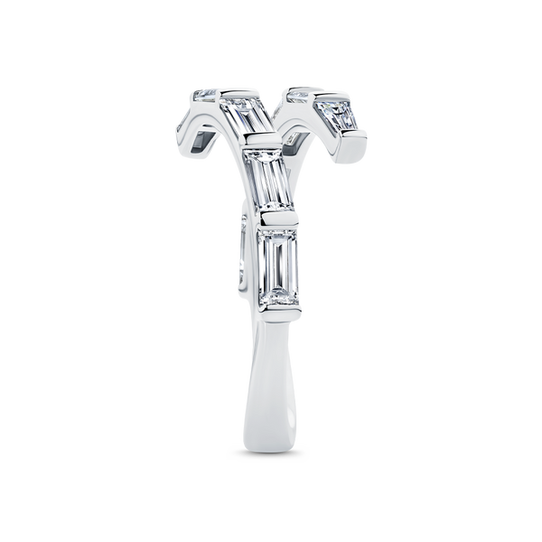 1.00 Carat Diamond Baguette Wrap Ring in 18ct White Gold