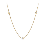 0.25 Carat Diamond Station Bezel Set Necklace in 18ct Yellow Gold