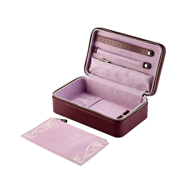 WOLF X LIBERTY Ianthe Medium Jewellery Zip Case Burgundy