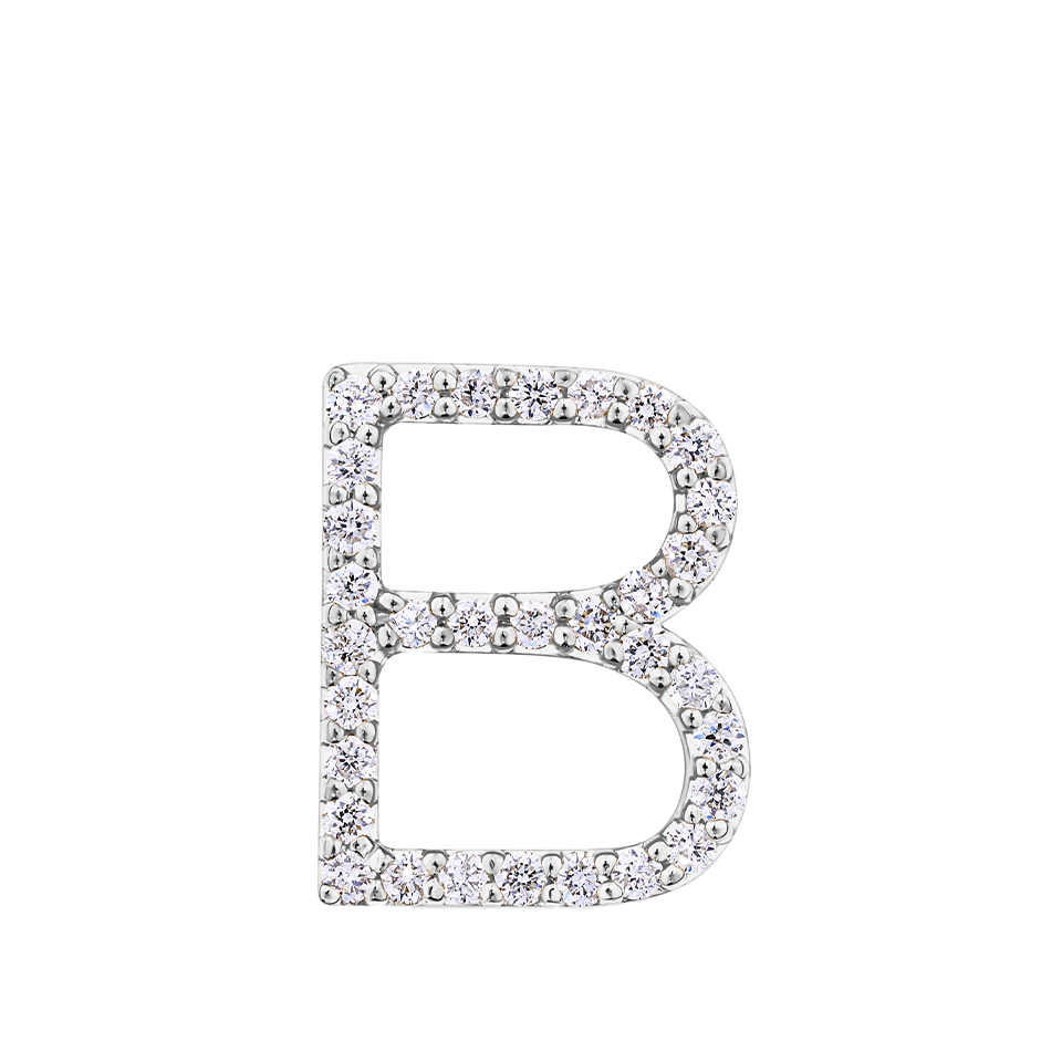 Initial Diamond Pendant in 18ct White Gold
