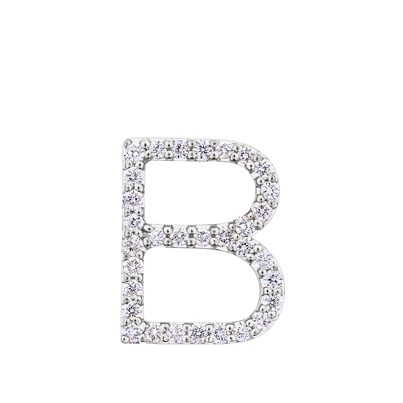 Initial Diamond Pendant in 18ct White Gold