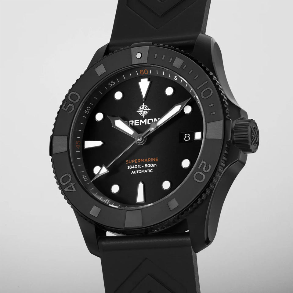 Bremont Supermarine Automatic 43mm Watch SM43-DT-BKCER-BK-R-S