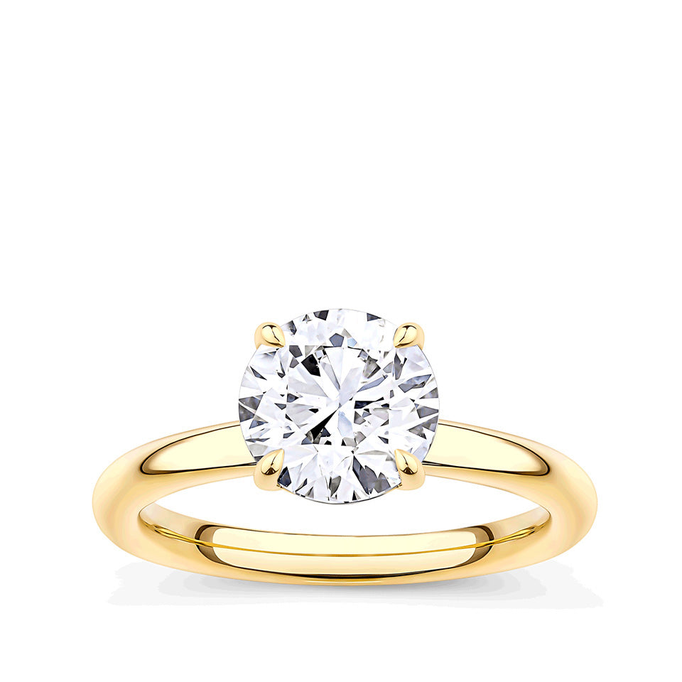2.00 Carat Round Brilliant Cut Solitaire Engagement Ring in 18ct Yellow Gold