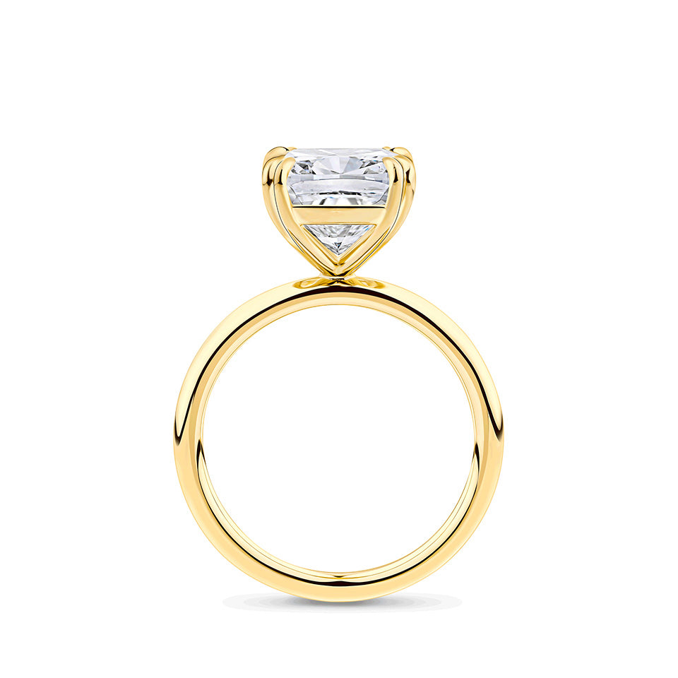 5.30 Carat Cushion Cut Solitaire Engagement Ring in 18ct Yellow Gold