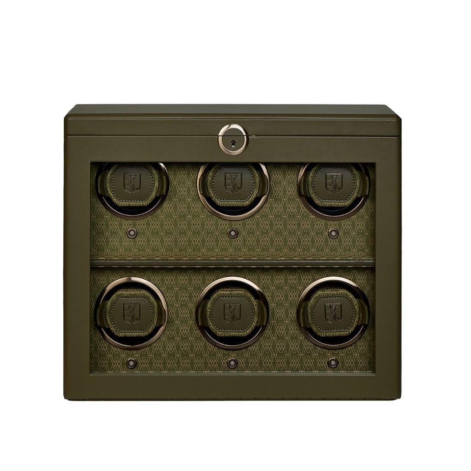 WOLF Earth 6 Piece Watch Winder in Olive