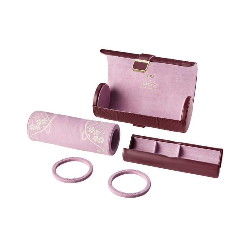 WOLF X LIBERTY Ianthe Triple Watch Roll Burgundy