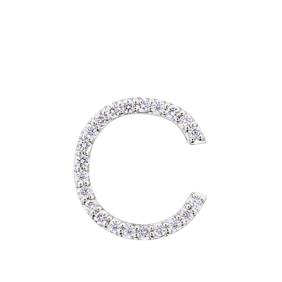 Initial Diamond Pendant in 18ct White Gold