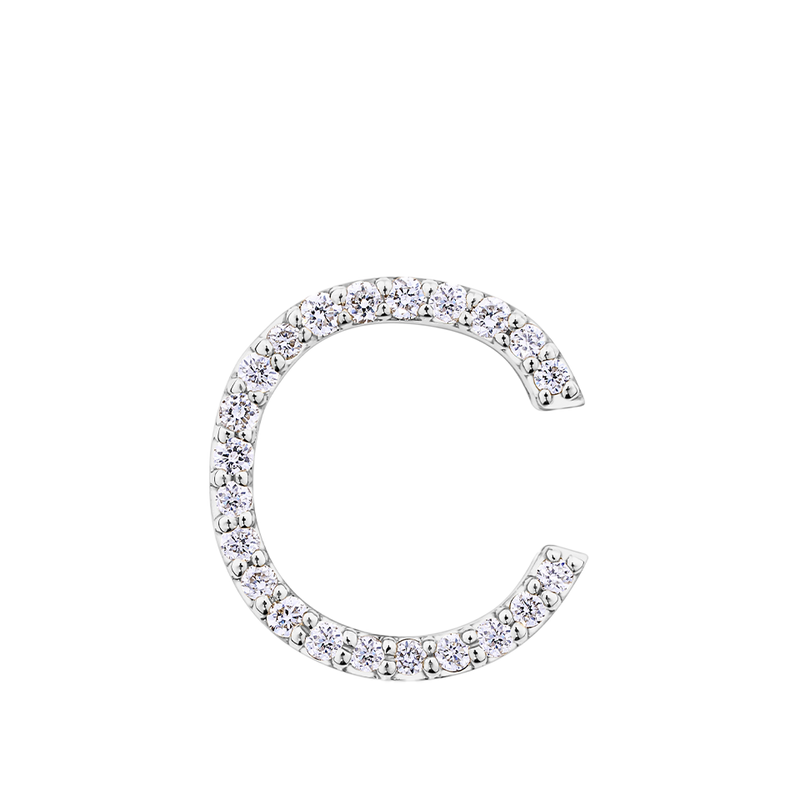 Initial Diamond Pendant in 18ct White Gold