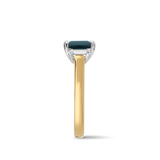 Emerald Cut Sapphire and Diamond Ring in 18ct Yellow Gold
