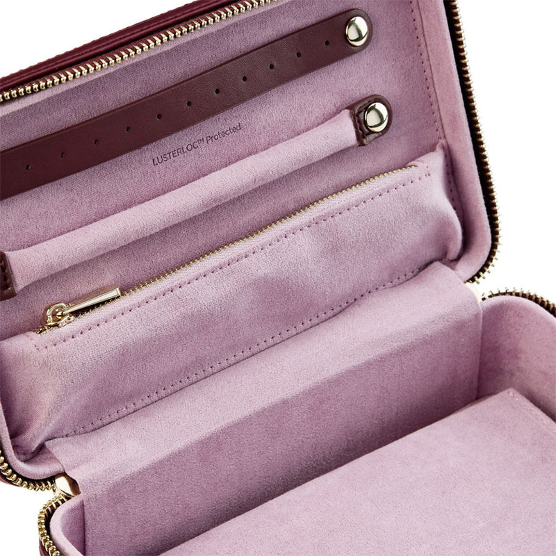 WOLF X LIBERTY Ianthe Medium Jewellery Zip Case Burgundy