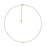 0.25 Carat Diamond Station Bezel Set Necklace in 18ct Yellow Gold