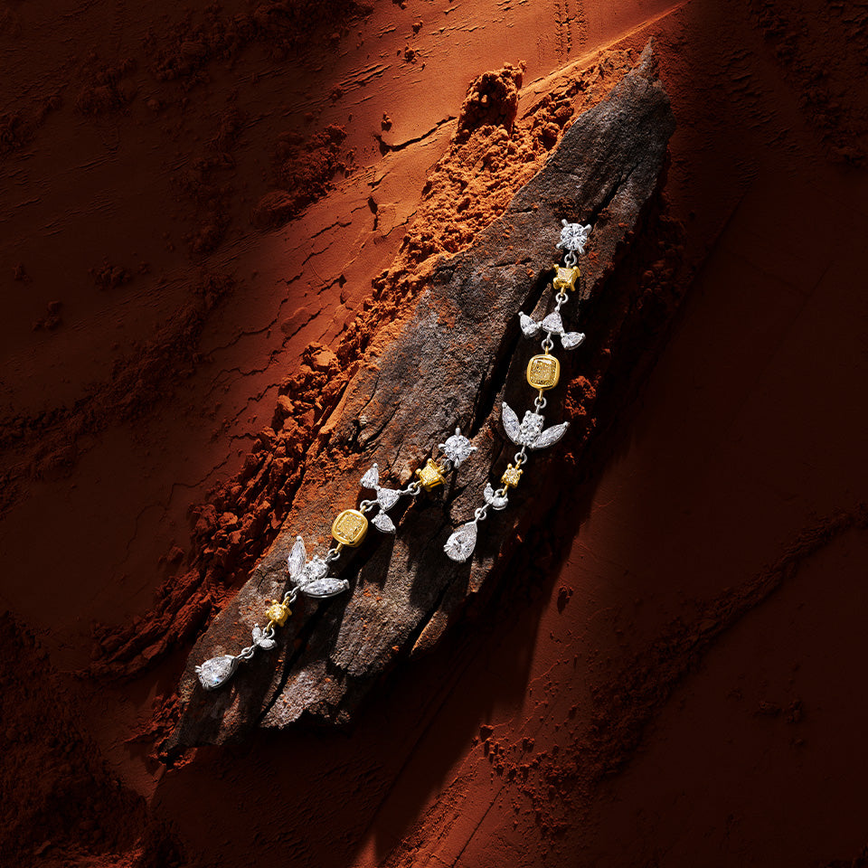 Vault® 5.40 Carat Yellow and White Diamond Drop Earrings in 18ct Yellow and White Gold