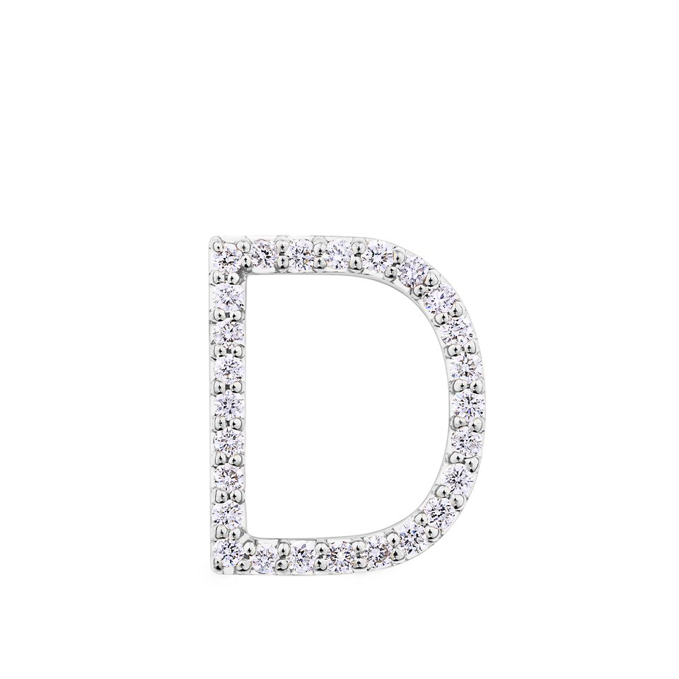 Initial Diamond Pendant in 18ct White Gold