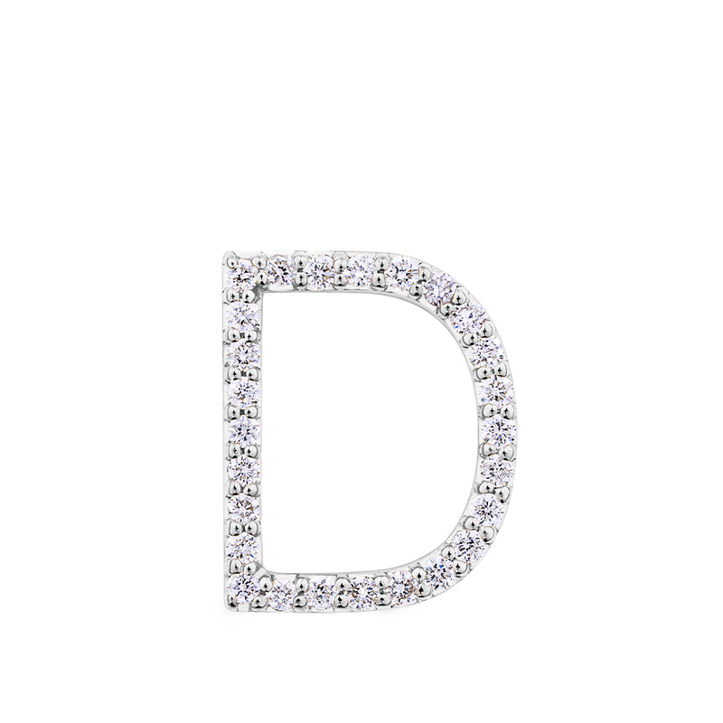 Initial Diamond Pendant in 18ct White Gold