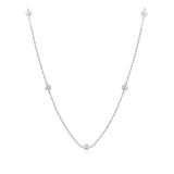 0.58 Carat Diamond Station Bezel Set Necklace in Platinum