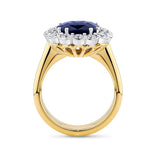 7.37 Carat Sapphire and 0.47 Carat Diamond Ring in 18ct Yellow Gold