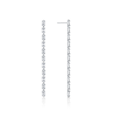 1.70 Carat Diamond Baguette Drop Earrings in 18ct White Gold