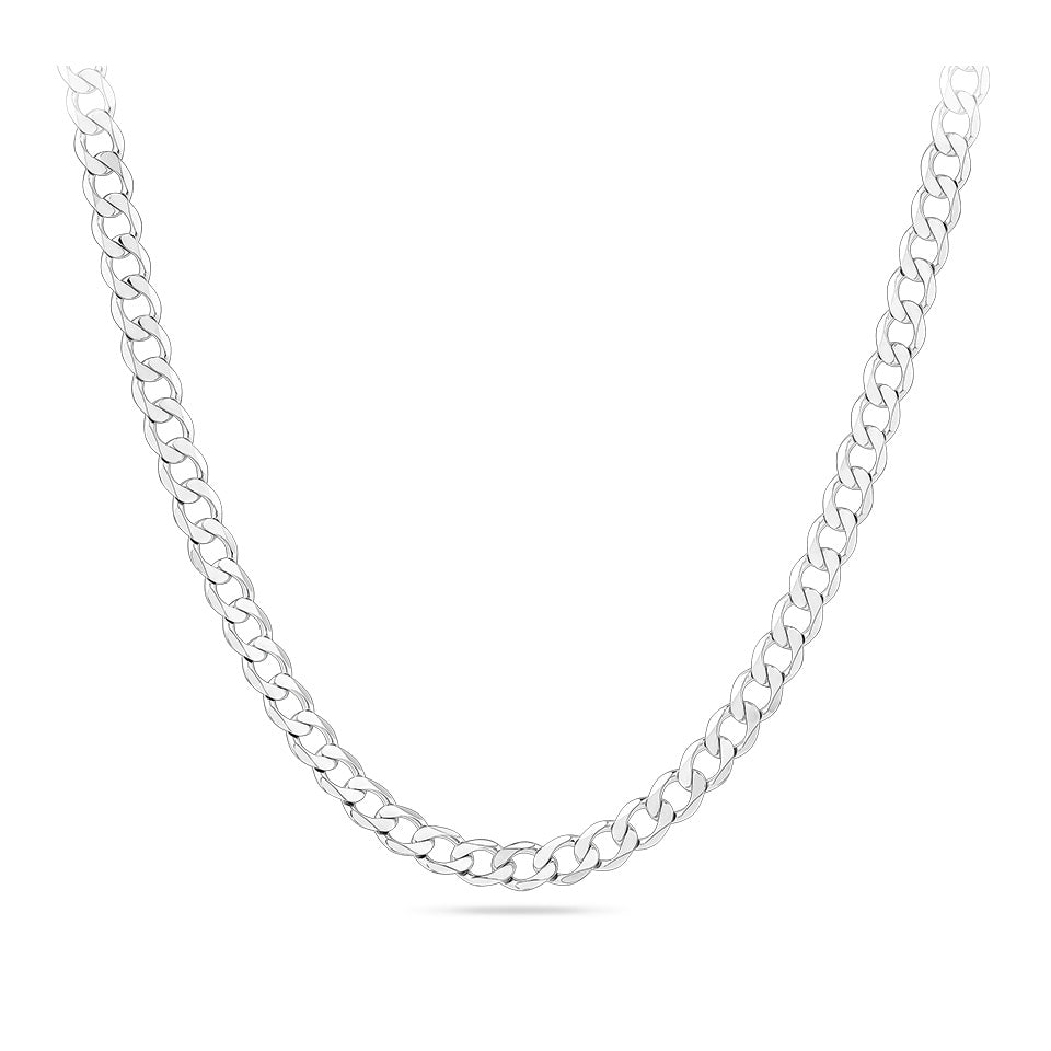 Curb Link Chain in 18ct White Gold
