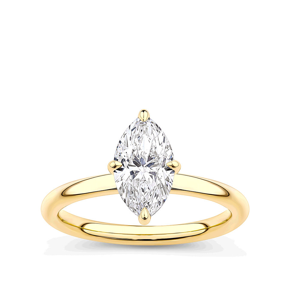 1.50 Carat Marquise Cut Solitaire Engagement Ring in 18ct Yellow Gold