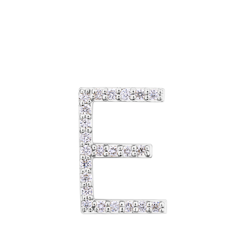 Initial Diamond Pendant in 18ct White Gold
