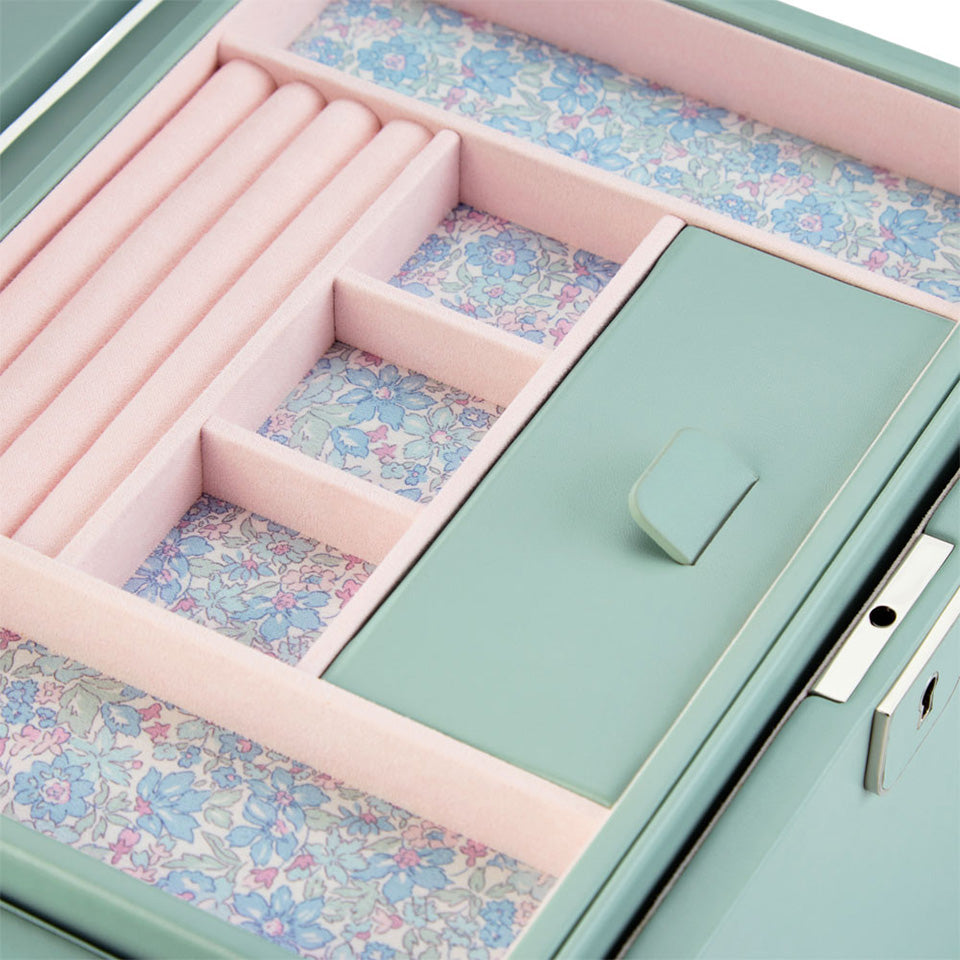 WOLF X LIBERTY Julia Interior Print Large Jewellery Box Sage Green