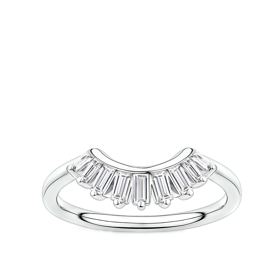 0.32 Carat Diamond Baguette Ring in 18ct White Gold