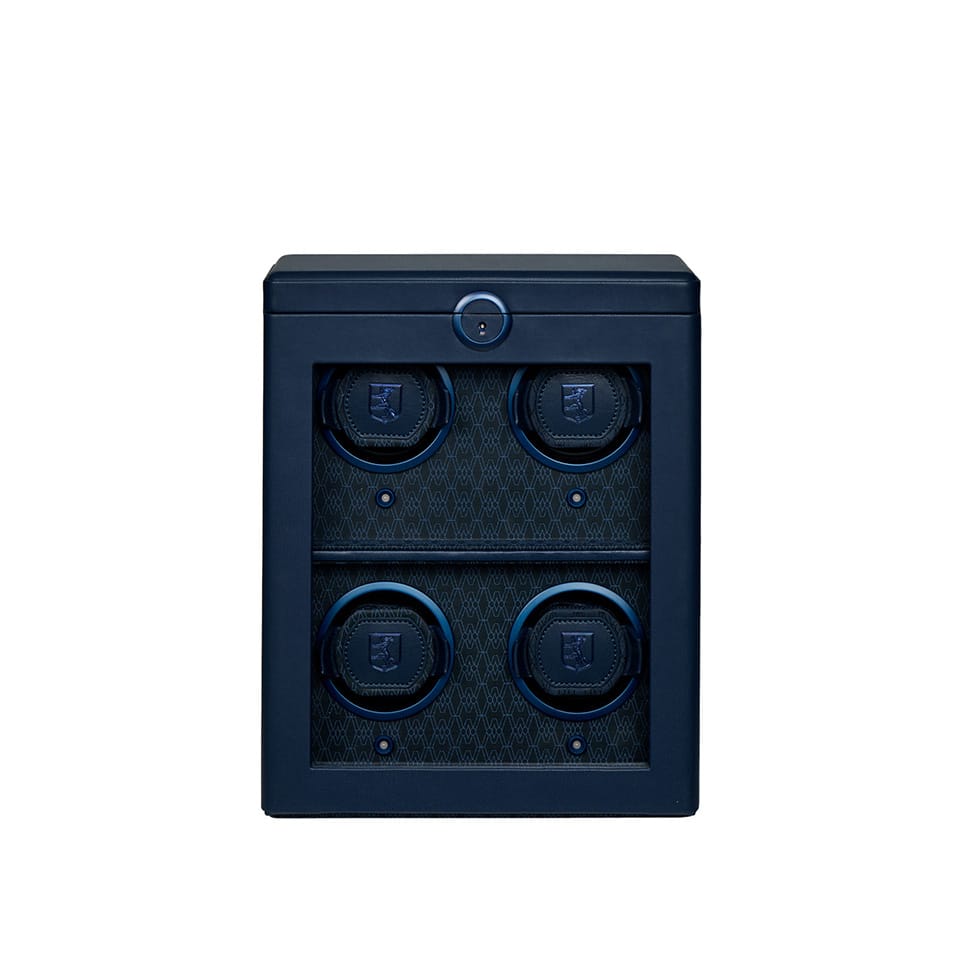 WOLF Earth 4 Piece Watch Winder in Midnight Blue