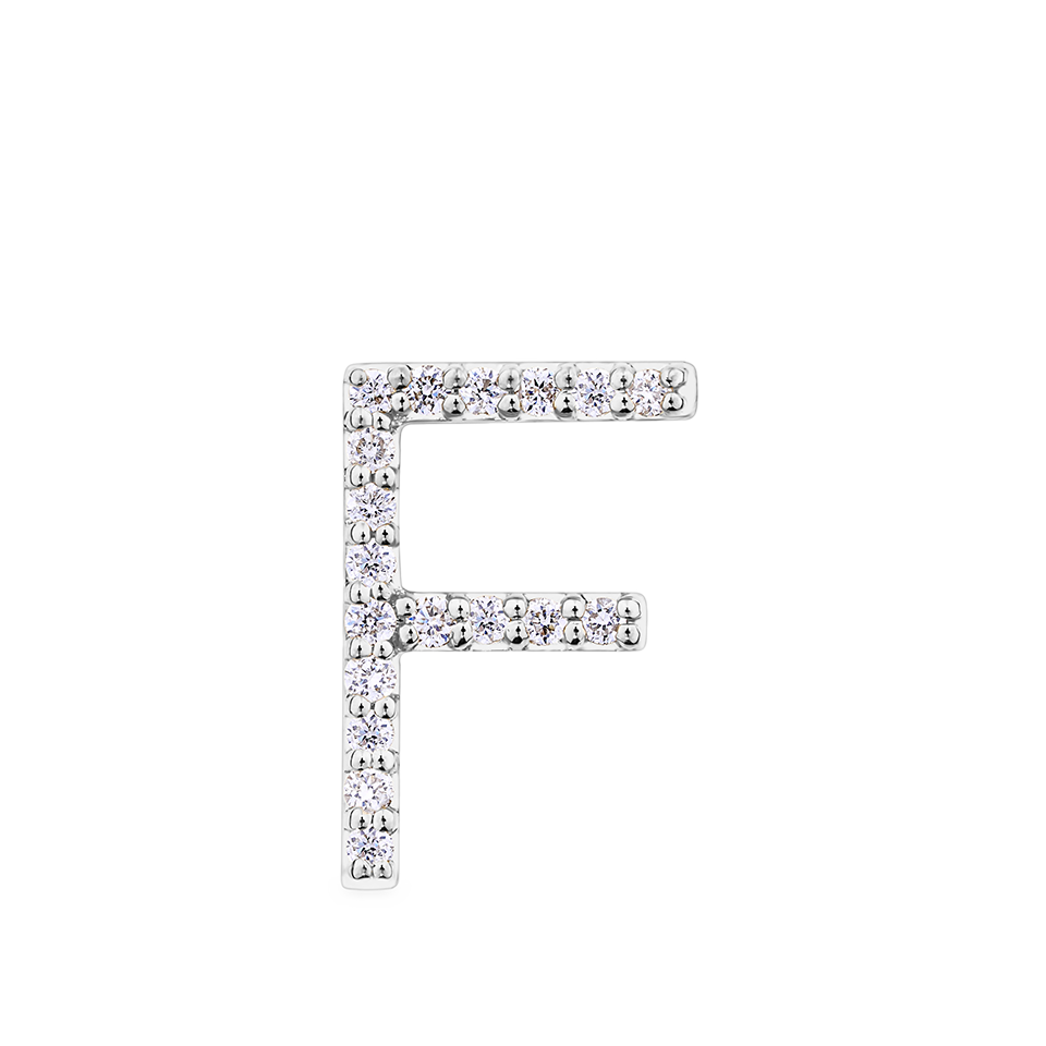 Initial Diamond Pendant in 18ct White Gold