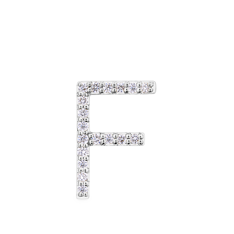 Initial Diamond Pendant in 18ct White Gold