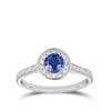 Ceylon Sapphire and Diamond Ring in 18ct White Gold