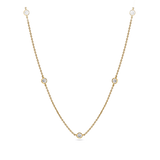 0.58 Carat Diamond Station Bezel Set Necklace in 18ct Yellow Gold