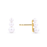 Akoya Pearl Graduated Stud Earrings in 14ct Yellow Gold