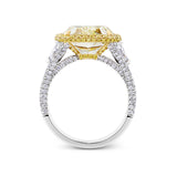 VAULT® 6.19 Carat Yellow Diamond and 1.06 Carat Diamond Ring in 18ct Yellow Gold and Platinum