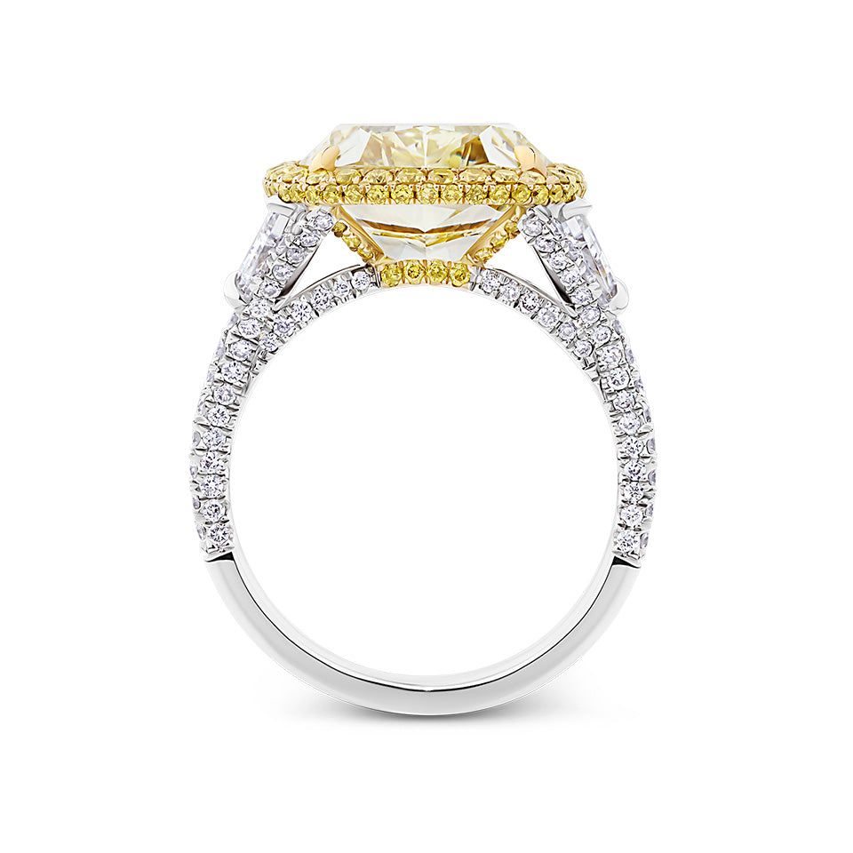 VAULT® 6.19 Carat Yellow Diamond and 1.06 Carat Diamond Ring in 18ct Yellow Gold and Platinum