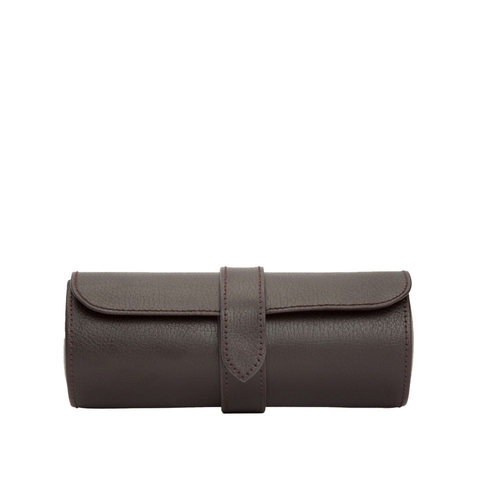 Wolf Blake Triple Brown Leather Watch Roll