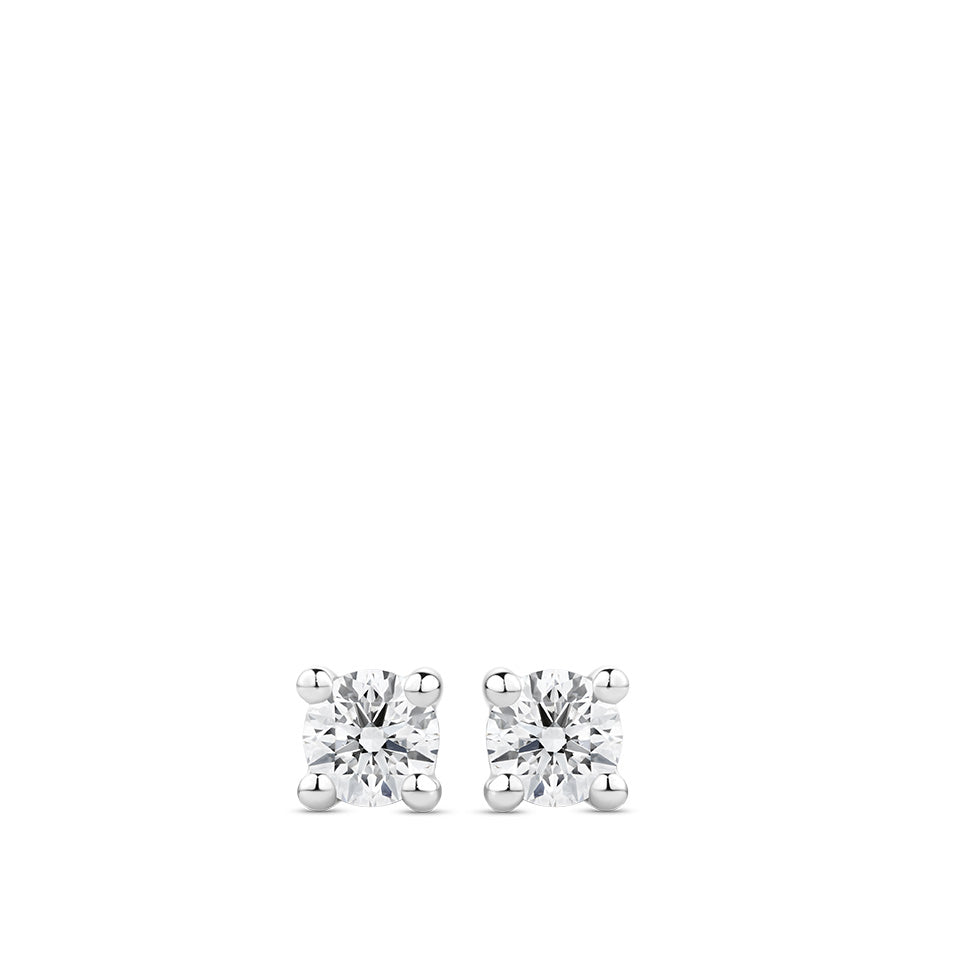 0.20 Carat Solitaire Diamond Stud Earrings in 18ct White Gold