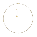 0.58 Carat Diamond Station Bezel Set Necklace in 18ct Yellow Gold